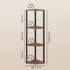 SONGMICS HOME Eckregal mit 4 Ebenen, Standregal für Wohnzimmer, Schlafzimmer, Küche, 38,3 x 27 x 104,8 cm, braun-schwarz Bild 5