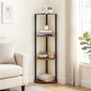 SONGMICS HOME Eckregal mit 4 Ebenen, Standregal für Wohnzimmer, Schlafzimmer, Küche, 38,3 x 27 x 104,8 cm, braun-schwarz Bild 3