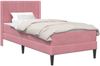 vidaXL Bettgestell mit Matratze mit Kopfteil Rosa 90 x 200 cm Samt 3414840 Bild 2