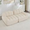 2-Sitzer Sofa, Granulierter Fleece, modular & rahmenlos, 210 x 104 x 79 cm, Beige Weiß Bild 3