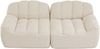 2-Sitzer Sofa, Granulierter Fleece, modular & rahmenlos, 210 x 104 x 79 cm, Beige Weiß Bild 4