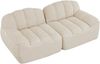 2-Sitzer Sofa, Granulierter Fleece, modular & rahmenlos, 210 x 104 x 79 cm, Beige Weiß Bild 5