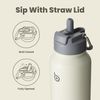 Edelstahl Trinkflasche 1L mit Strohhalm Thermoskanne Sport Isolierflascheurai Bild 3