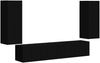 vidaXL TV-Wandregal-Set Wandmontiert 4 pcs Schwarz Holzwerkstoff 3408917 Bild 2