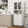 Hohes Bücherregal mit 4 Glastüren verstellbaren Böden 60x35x160 cm Weiß Bild 3