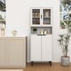 Hohes Bücherregal mit 4 Glastüren verstellbaren Böden 60x35x160 cm Weiß Bild 2
