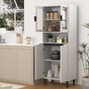 Hohes Bücherregal mit 4 Glastüren verstellbaren Böden 60x35x160 cm Weiß Bild 4