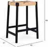 Barhocker Adina aus Eichenholz und Papiergarn, Schwarz/Beige Bild 3
