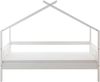 Hausbett >Susa< Liegefläche 90x200cm, Rollrost, Weiß, teilmassiv - 207x170x98cm BxHxT Bild 3