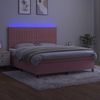 vidaXL Boxspringbett mit Matratze & LED Rosa 180x200 cm Samt 3136262 Bild 4