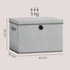 SONGMICS Aufbewahrungsboxen 3er-Set, Ordnungsbox, stapelbar mit Griffen, 43 x 30 x 30 cm, hellgrau Bild 5