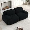 2-Sitzer Sofa 208×103×75 cm aus Cordstoff rahmenlos modular, schwarz Bild 2