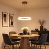 LED Hängeleuchte, Ringe, sandfarben, höhenverstellbar, D 33 cm Bild 3