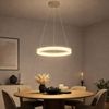 LED Hängeleuchte, Ringe, sandfarben, höhenverstellbar, D 33 cm Bild 2