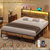 MSMASK Metallbett Bettgestell mit Steckdose und USB-Ladefunktion (Ohne Matratze), Jugendbett, 140x190 cm Bild 3