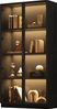 Glasvitrine Hochschrank Standvitrine Badezimmerschrank, APP-LED-Beleuchtung, doppeltürig, bewegliche Einlegeböden, Glas Holz, transparent weiß, 80 x 40 x 160 cm Bild 2