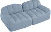 2-Sitzer Sofa 210×104×79 cm aus Granular Fleece rahmenlos modular, blau Bild 5