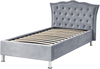 Bett mit Stauraum METZ 90 x 200 cm Samtstoff Grau Bild 4