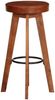 Barhocker FENI 2er Set Echtleder und Massivholz Akazie Dunkelbraun | Barstühle Küchenhocker Thekenhocker für Küche Hausbar Bild 5