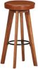 Barhocker FENI 2er Set Echtleder und Massivholz Akazie Dunkelbraun | Barstühle Küchenhocker Thekenhocker für Küche Hausbar Bild 4