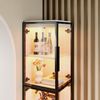 MODFU Vitrine Schmale Glasvitrine 170 cm, transparent, mit LED (Packung, 1-St, 5 Einlegeböden, Doppeltüren für Rundumsicht) Freistehende Acrylvitrine für Wohn- & Essbereich Bild 4