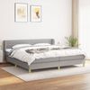 Doppelbett, Polsterbett mit Matratze Hellgrau 140x190 cm Stoff Hellgrau 200x200 cm Bild 1
