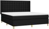 vidaXL Boxspringbett mit Matratze Schwarz 180x200 cm Stoff 3132331 Bild 3