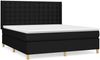 vidaXL Boxspringbett mit Matratze Schwarz 180x200 cm Stoff 3132331 Bild 2