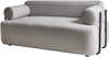 Sofa 2-Sitzer ELVA Stoff Hellgrau Bild 4