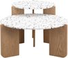 Merax Couchtisch Set Scandi, Beistelltisch Set mit Holzbeine, Satztisch Set, Wohnzimmertisch, Natur Bild 5