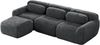 Ecksofa aus Plüsch mit modularem Design, grau Bild 5
