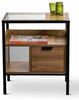 Beistelltisch >Mandurah 1< Schublade, Ablagen, Eiche Dekor, Metall + MDF - 48x55x35cm (BxHxT) Bild 2