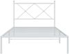 vidaXL Bettgestell mit Kopfteil Metall Weiß 100x200 cm 376546 Bild 4