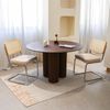 LVHOM Freischwinger 2er Set Esszimmerstuhl, Retro Küchenstuhl mit Chromgestell & Rattan-Rückenlehne, gepolsterter Samtsitz, stapelbar, moderne Wohnzimmerstuhl, Beige Bild 2