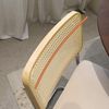 LVHOM Freischwinger 2er Set Esszimmerstuhl, Retro Küchenstuhl mit Chromgestell & Rattan-Rückenlehne, gepolsterter Samtsitz, stapelbar, moderne Wohnzimmerstuhl, Beige Bild 5