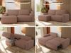L-förmiges Ecksofa mit Armlehnen, Schlaffunktion und losen Kissen - BELLUNO - links - Rosa Boucle Bild 2