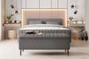 99rooms Lucio Boxspringbett mit Hocker Boucle-Stoff ANTHOLOGY Grau 180x200 cm Bild 2