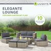 Juskys Polyrattan Gartenmöbel Set Salou - Outdoor Lounge wetterfest 6 Personen - Sitzecke mit Tisch & Kissen für Garten, Balkon, Terrasse - Grau Bild 5