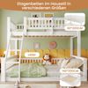 Etagenbett 90x200+140x200 aus Massivholz mit Leiter & Bettgitter, platzsparendes Kinderbett Weiß Bild 5