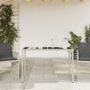 vidaXL Gartentisch mit Glasplatte Hellgrau 115x54x74 cm Poly Rattan 365079 Bild 3