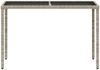 vidaXL Gartentisch mit Glasplatte Hellgrau 115x54x74 cm Poly Rattan 365079 Bild 4