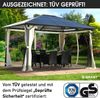 BRAST Alu Pavillon Summerdream 3x4m beige festes Dach wasserdicht + Moskitonetz Bild 3