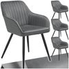 tectake Esszimmerstuhl Stuhl Marilyn, Samtoptik, gesteppt (Set, 4 St), Extra weicher Samtbezug mit stilvollem Steppmuster Bild 5
