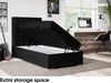 MEBLINI Boxspringbett LUKAS 80x200 cm mit Bettkasten - H3/Schwarz Webstoff Gepolstert Einzelbett mit Topper & Bonellfederkern-Matratze - 80x200 Links Bild 5