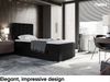 MEBLINI Boxspringbett LUKAS 80x200 cm mit Bettkasten - H3/Schwarz Webstoff Gepolstert Einzelbett mit Topper & Bonellfederkern-Matratze - 80x200 Links Bild 2