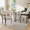 Merax Esszimmerstuhl (Set, 4 St), 4er Set Polsterstühle Wohnzimmer Samt Küchenstühle Eisengestell, Beige | schwarz Bild 2