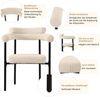 Merax Esszimmerstuhl (Set, 4 St), 4er Set Polsterstühle Wohnzimmer Samt Küchenstühle Eisengestell, Beige | schwarz Bild 5