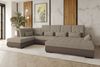 99rooms Felicia Wohnlandschaft Velours MANILA Braun Chenille EDEN Cappuccino Rechts Bild 1