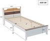 Flieks Massivholzbett, Einzelbett Kiefernholzbett mit Kopfteil und Lattenrost 90x200cm Bild 4