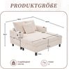 U-Sofa, LED, USB-C, Massivholzrahmen, 4 Kissen, Schwarz Bild 4